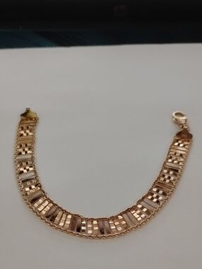 Technibond Rose Gold Plated Mesh Design Bracelet Size 7 Inch